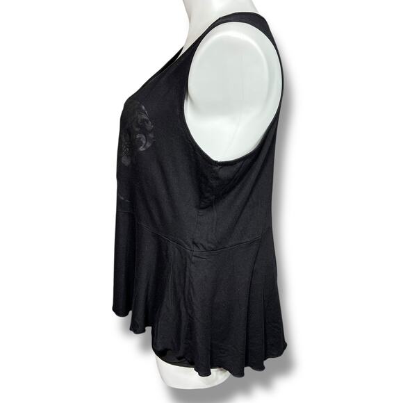 Torrid Womens Tank Top Sleeveless Floral Heart Pattern Scoop Neck Pullover Black - Picture 4 of 7